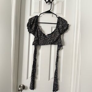 Floral Stretch Multicolored Tie Top